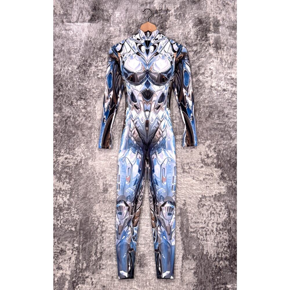 Badinka Full Bodysuit Medium Womens Skyscraper Costume Liquid Metal